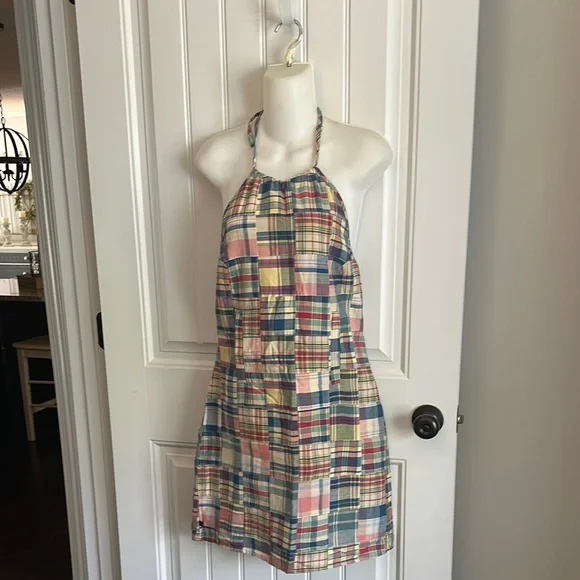 Ralph Lauren Madras Halter Dress Appears New Medium - Picture 1 of 7